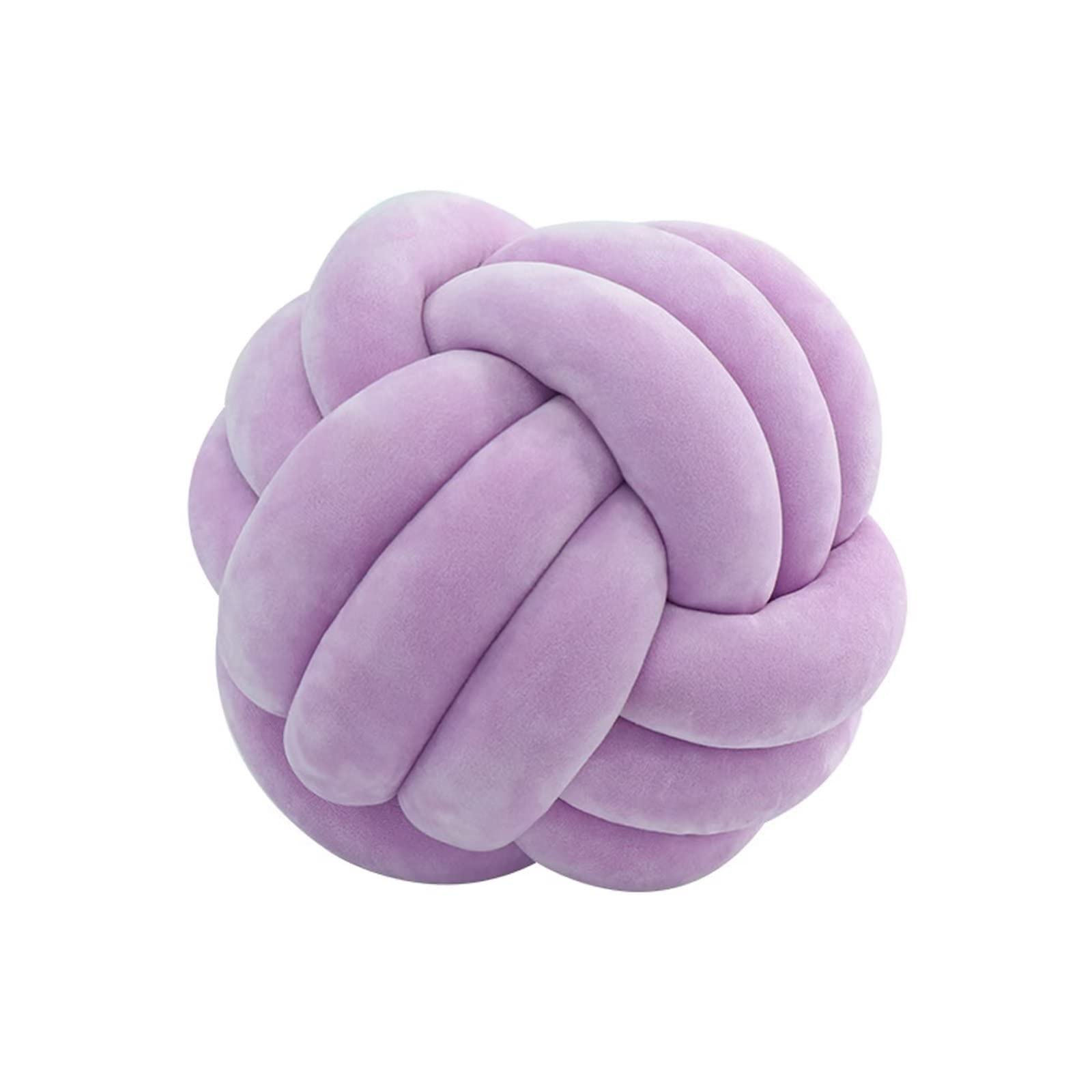 Hand-woven Velvet Soft Knot Ball Pillow - Round Throw Pillows for Bed Sofa, Cuddle Cushion, Plush Pillow, Cushions - Knot Cushion Décor,Grey,35cm