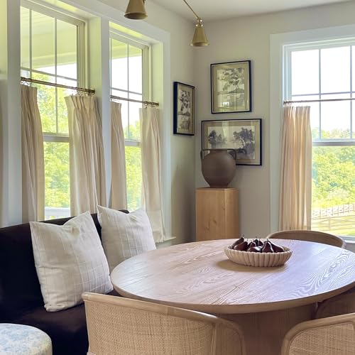 Image of TWOPAGES Liz Linen Custom Curtain for Living Room Bedroom, Customized Blackout Privacy Pinch Pleat Curtain, 1 Panel