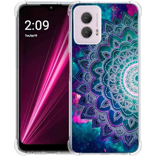Beaucov Case for Moto G Power 5G 2024,Mandala Flower Space Drop Protection Shockproof Case TPU Full Body Protective Scratch-Resistant Cover for Motorola Moto G Power 5G 2024/G Power 5G 2nd Gen