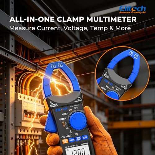Multímetro Pinza Elitech CM-110AC, Corriente AC 1000A, HVAC miniatura 3