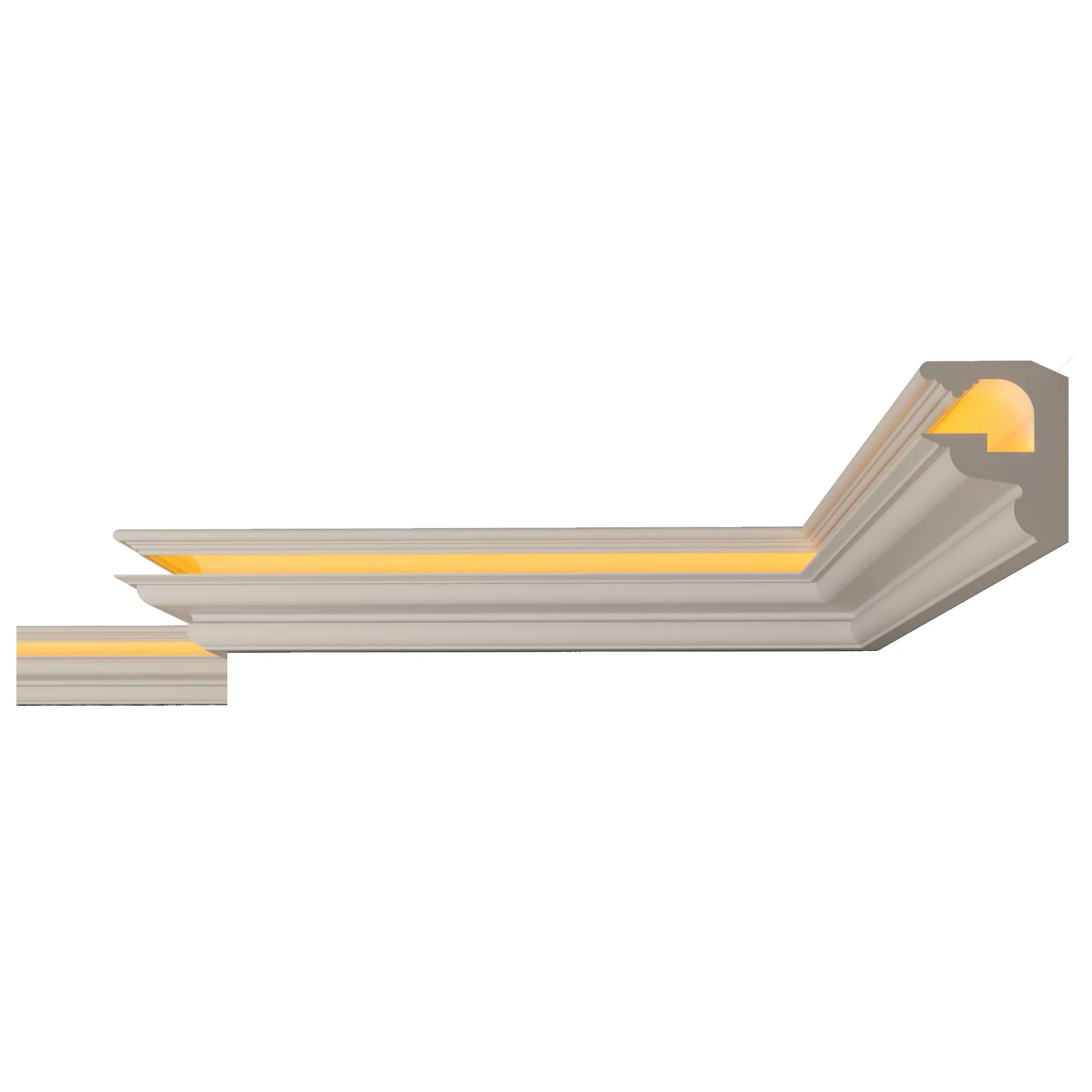 FAST DECOR Premium LED Coving Cornice – Lightweight XPS Ceiling Moulding – Indirect LED Strip Lighting Ready – Paintable & Easy to Install, XPS (CLF24, 6m (3 Length))