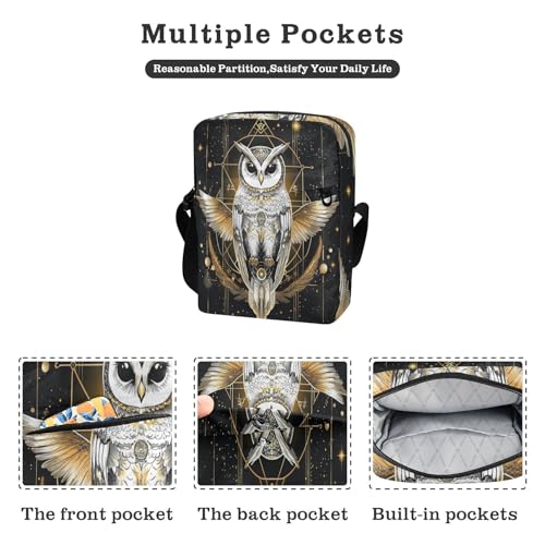 crossbody messenger bag Shoulder Bag For Woman Woman Cross Body Purse Adjustable Strap for Outdoor Daily Outdoor Daily- Dreamy Colors Tarot Owl2