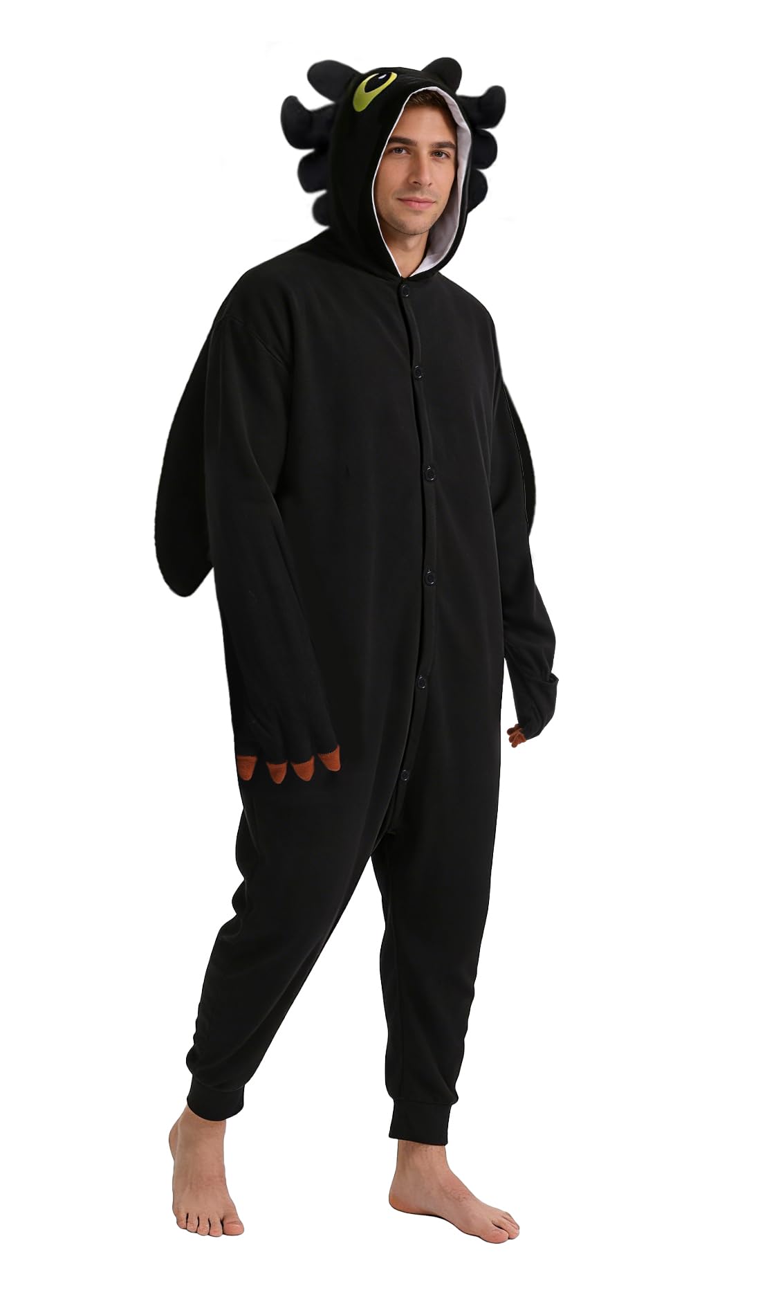 dressfan Unisexe Costume de Dragon Onesie Pyjamas Dragon Vêtements de Carnaval Halloween Costume pour Femmes Hommes