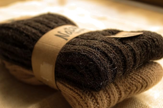 MEBY 2 paar alpaca sokken. Warme thermische sokken. Dikke pluizige wintersokken. Voorgewassen wandelsokken van alpacawol - Afbeelding 5