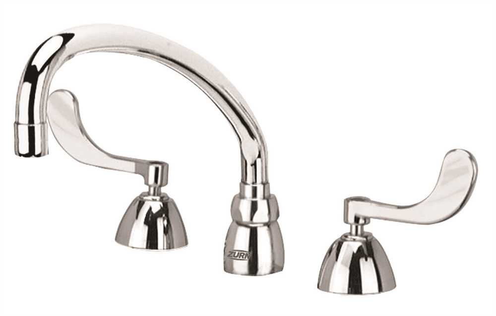 ZURN Z831J4-XL Aquaspec Widespread Faucet with 9-1/2' Tubular Spout, 4' Wrist Blade Handle, Chrome Plated