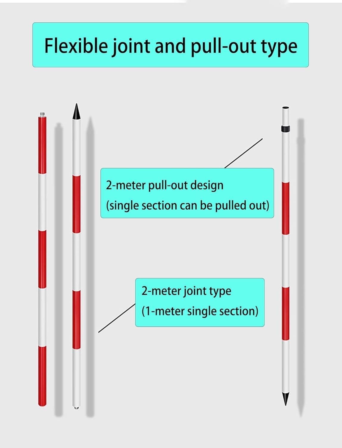 Aluminiowy słup pomiarowy do głębokościomierza do prac drogowych(300cm/9.8ft)