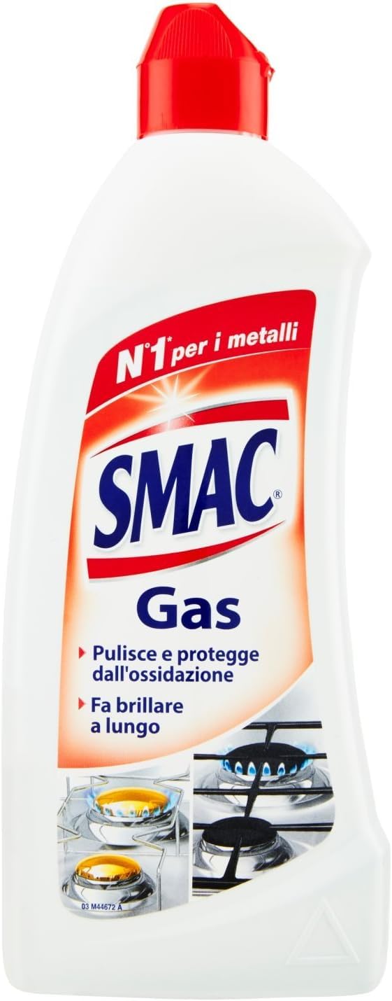 6 x Smac Gas – Detergente speciale per fornelli a gas e superfici di cottura, 500 ml + portachiavi Italy Shop Service in omaggio