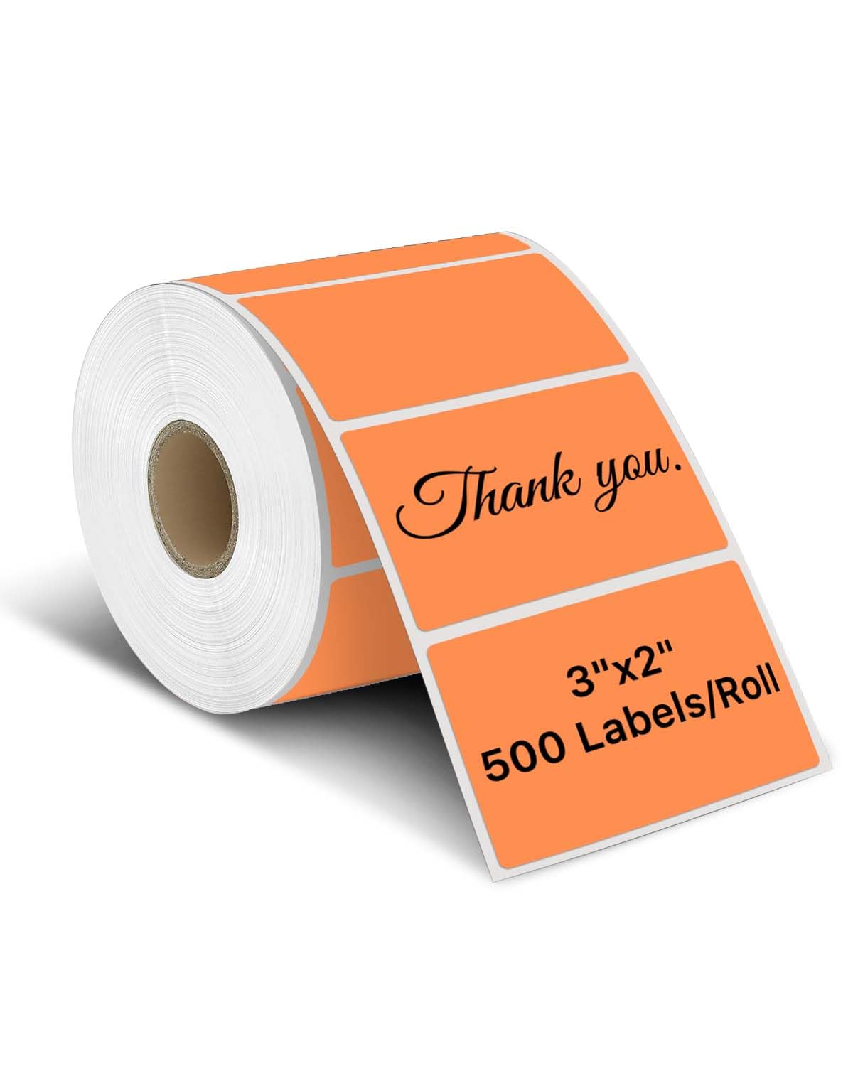 iEager 3" x 2" Thermal Labels, Rectangle Thermal Printer Stickers, Self-Adhesive Durable Sticker with Perforation Line, 500 Labels/Roll, Orange