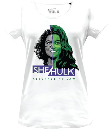 Marvel WOSHEHUTS004 T-Shirt, White, S, Women's, White, S