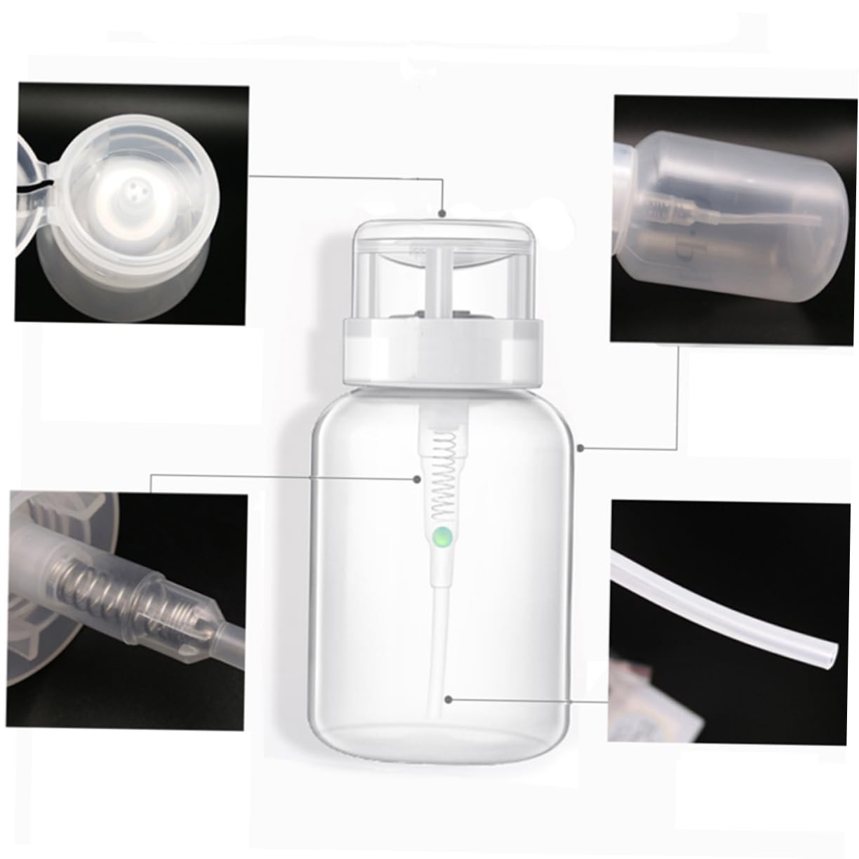 4pcs Lockable Nail Polish Remover Squeeze Bottles Pump Bottles for Gel Polish Remover