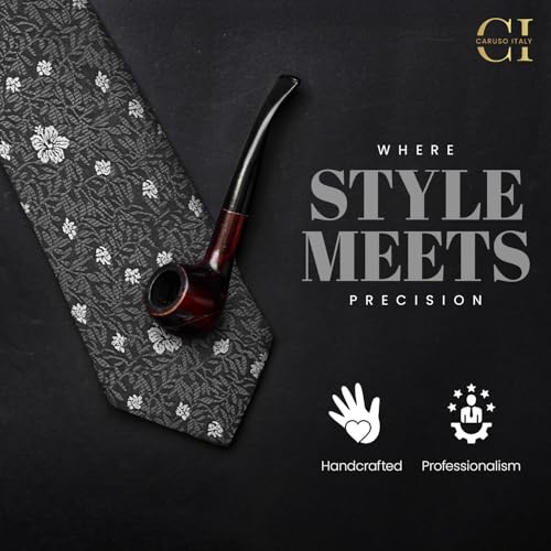 Image of Caruso Italy Men Silk Necktie, Wrinkle-Resistant, Ideal for Business, Weddings, Office, and Casual Wear, Classic and Stylish Gift