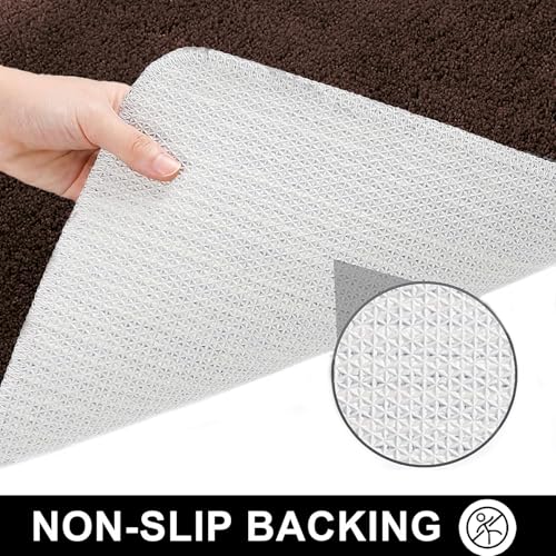 Image of Anti Slip Shaggy Micro Fibre Doormat(1.5 inches High Pile) for Home Entrance | Anti-Slip Indoor Outdoor (16x26 inches) Door Mat for Main Door,Kitchen,Bathroom,Offices |(Coffee)