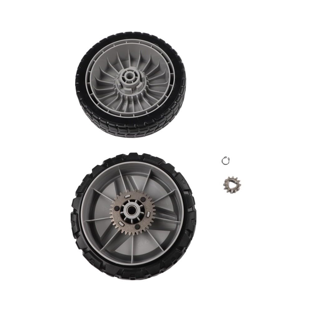Ruedas para cortacésped HRR216 HRS216 HRT216, juego de neumáticos delanteros y traseros de 8 x 2 pulgadas con kit de engranajes de transmisión para piezas de repuesto