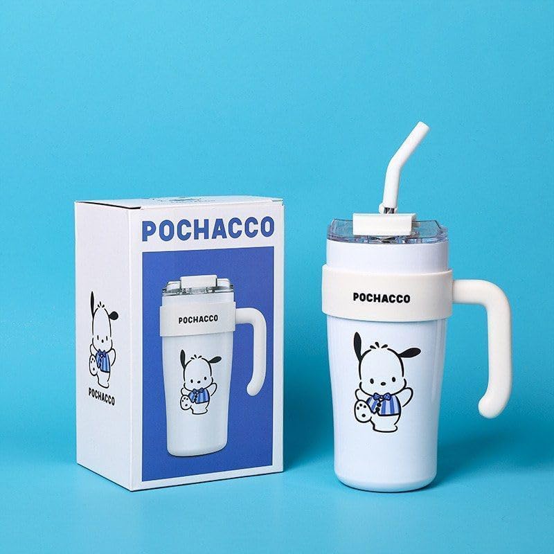 Image of DOCAT 860ML Stainless Steel Tumbler with Straw, Vacuum Insulated Coffee Tumbler, Leakproof Wide Mouth Sipper Bottle with Straw, Hot and Cold Sipper for Gym, Office, Sport, Travel, Home (White)