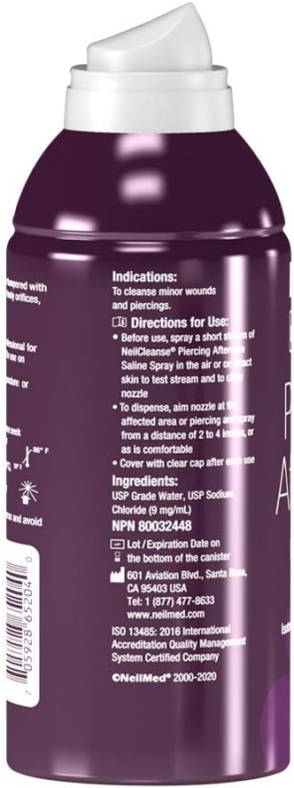 NeilMed NeilCleanse Piercing Aftercare, Fine Mist, 6.3 Fluid Ounce : Beauty & Personal Care
