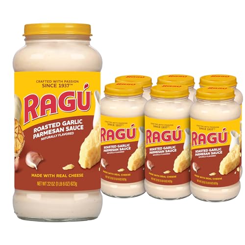 RAGÚ Roasted Garlic Parmesan Pasta Sauce, Made with Real Cheese, 22 oz (Pack of 6)