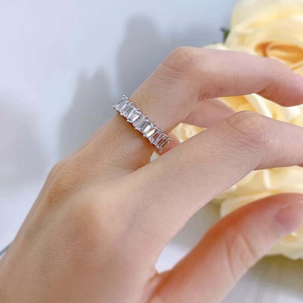 Tummty 925 Sterlingsilber-Form-Kohlenstoff-Diamant-Ringe für Frauen, die Hochzeits-Schmucksache-Geschenk funken