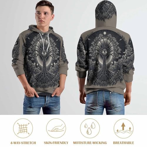 Sweatshirt ciel nocturne mystérieux pull à capuche aux finitions soignées