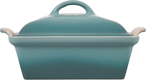 Miniatura 3 de Le Creuset Stoneware Heritage - Cazuela cuadrada cubierta, 9 pulgadas, sal marina