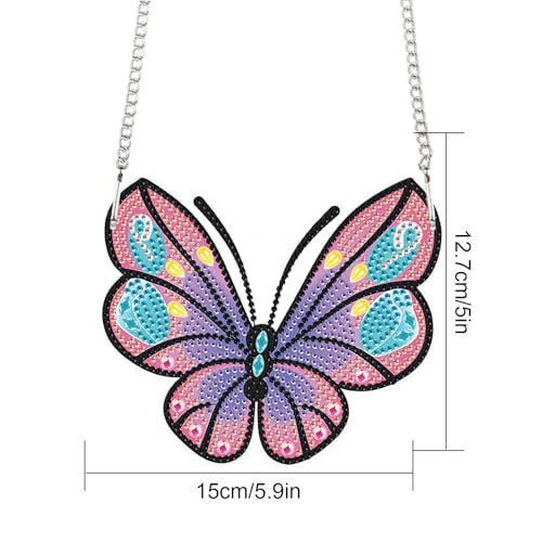Image of AiYuanzsh Cartoon Butterfly Diamond Painting Pendant Kit, 5D DIY Acrylic Special Shaped Rhinestones Diamond Art Hanging Ornament, Window Wall Door Decoration Craft Gift for Adults