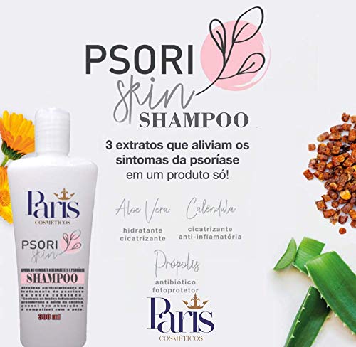 Kit PsoriSkin: 1 SHAMPOO, 1 CONDICIONADOR, 1HIDRATANTE PARA PSORÍASE E DERMATITE 300 ml cada