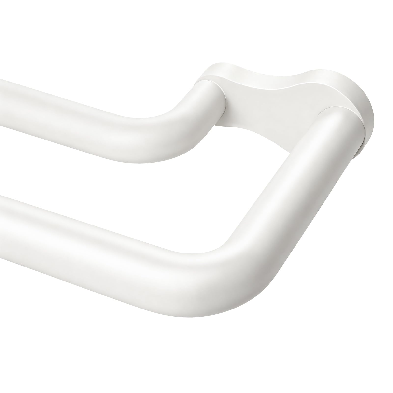 KAMANINA Double Curtain Rod 32 to 58 Inch, White Wrap Around Drapery Rods
