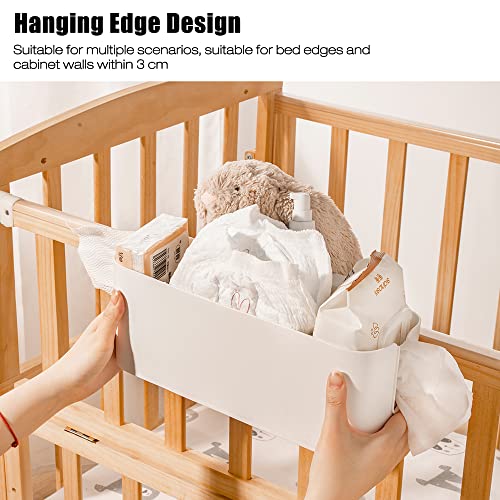 Lusacy 2 Stück Bett Organizer Zum Einhängen, Hängebett Organizer Aufbewahrungskorb, Nachttisch Bett Bettablage Betttasche Boxen mit 2 Abnehmbarer Haken für Büro, Schule, Zuhause, Wohnheim, Etagenbett