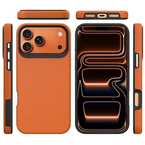 Image of NOXO Ultra-Hybrid Triangle Back Case Cover for iPhone 17 Pro | Shockproof Design | Camera Protection | Soft TPU & Rugged PC | Bumper Cases and Covers (Cosmic Orange)