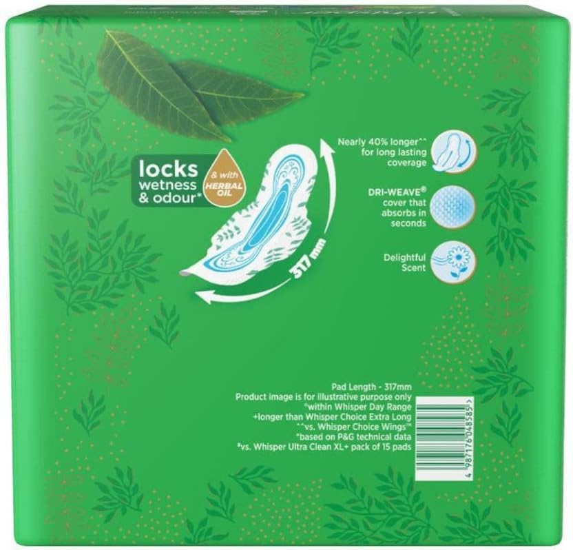 Whisper Ultra Clean XL Plus with Herbal Oil Sanitary Pad (Pack of 150)
