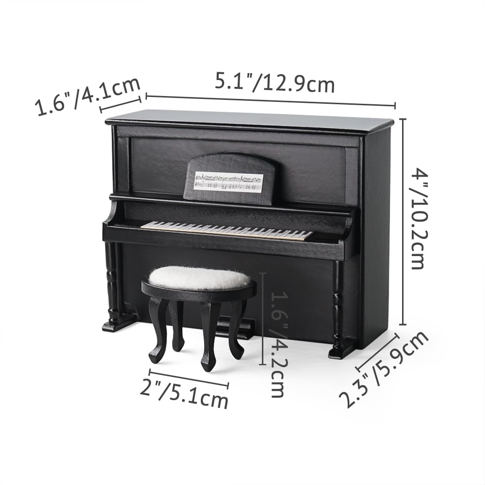 Amazon.com: Odoria Dollhouse Upright Piano Miniature: 1/12 Scale
