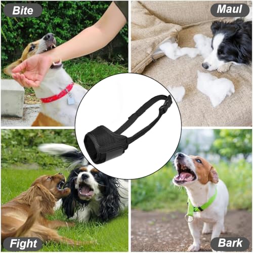 TEOZBLU Maulkorb für Hunde, Verstellbare Schlaufe, Atmungsaktiv, Sicherer, Schneller Sitz Für Kleine,Sicher Atmungsaktives Bellen und Kauen, mit Verstellbarer Schlaufe, Atmungsaktives Mesh-L
