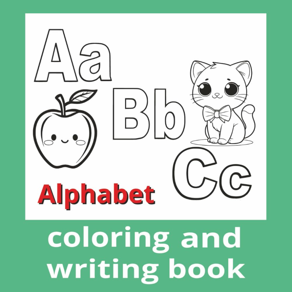 alphabet coloring and writing book