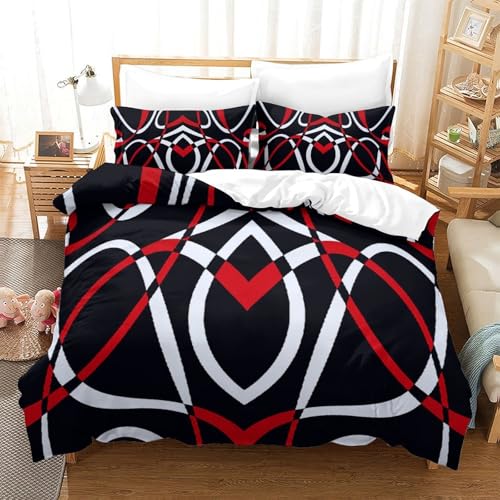 Housse de couette effet 3D minimaliste avec fermeture éclair lit king 240x220