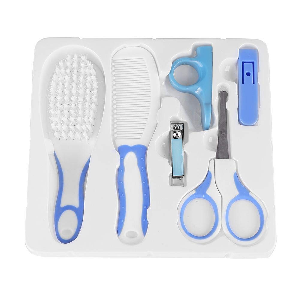 Baby Grooming Kit, 6pcs Baby Health Care Kit Nursery Care Kit Baby Health Care Set Portable, Safety Cutter Baby Nail Kit for Nursing Baby Heath and Grooming(Blue)