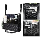 Jessonly Auto Netztasche Handtaschen, Upgrade Autositztasche Organizer, Große Kapazität Car Net Pocket Lederhandtaschenhalter Auto Aufbewahrungstasche für Barriere von Rücksitz-Haustierkindern