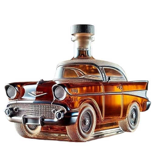 Juego de decantador de whisky con 2 vasos, elegante botella de licores para bourbon, escocés y ron, regalo único para hombres, ideal para bodas o aniversarios