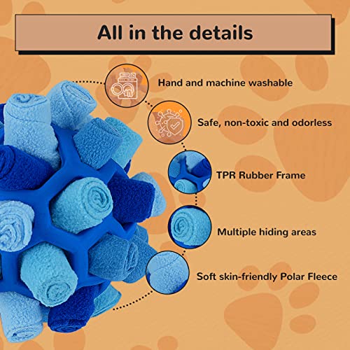 Larimuer Schnüffelball für Hunde, Schnüffelteppich Schnüffelspielzeug Interaktive Hundespielzeug tragbarer Haustier Snuffle Ball Toy für Kleine Mittelgroße Hunde Haustier (Blau)