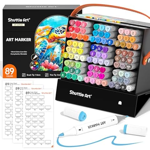 Shuttle Art 89 kolorów pędzelkowe markery artystyczne z cienką końcówką