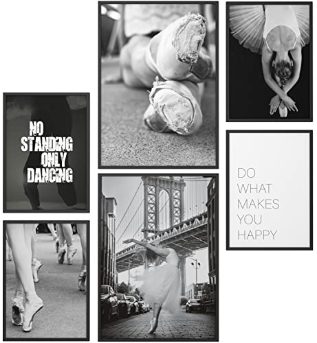 Papierschmiede® Set Mood Posters, Tableau Décoration Murale sans cadres « Ballerine » Bureau, Salon, Deco Chambre Parentale, Cuisine, 2x A4 et 4x A5, Danser ballet robe Cover