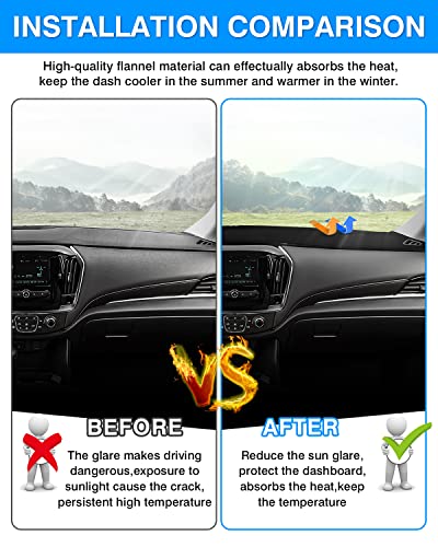 Image of Autorder Dashboard Cover Mat for 2018-2024 Chevrolet Traverse Accessories Dash Cover Flannel Dash Mat Sunshade Glare UV Rays Protector