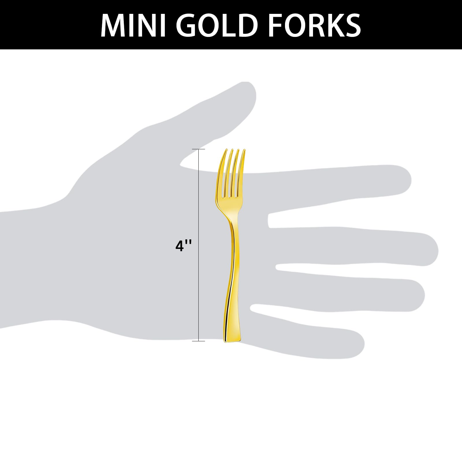 4 Inch Gold Mini Plastic Forks, 100 Pack — Amazon image 2
