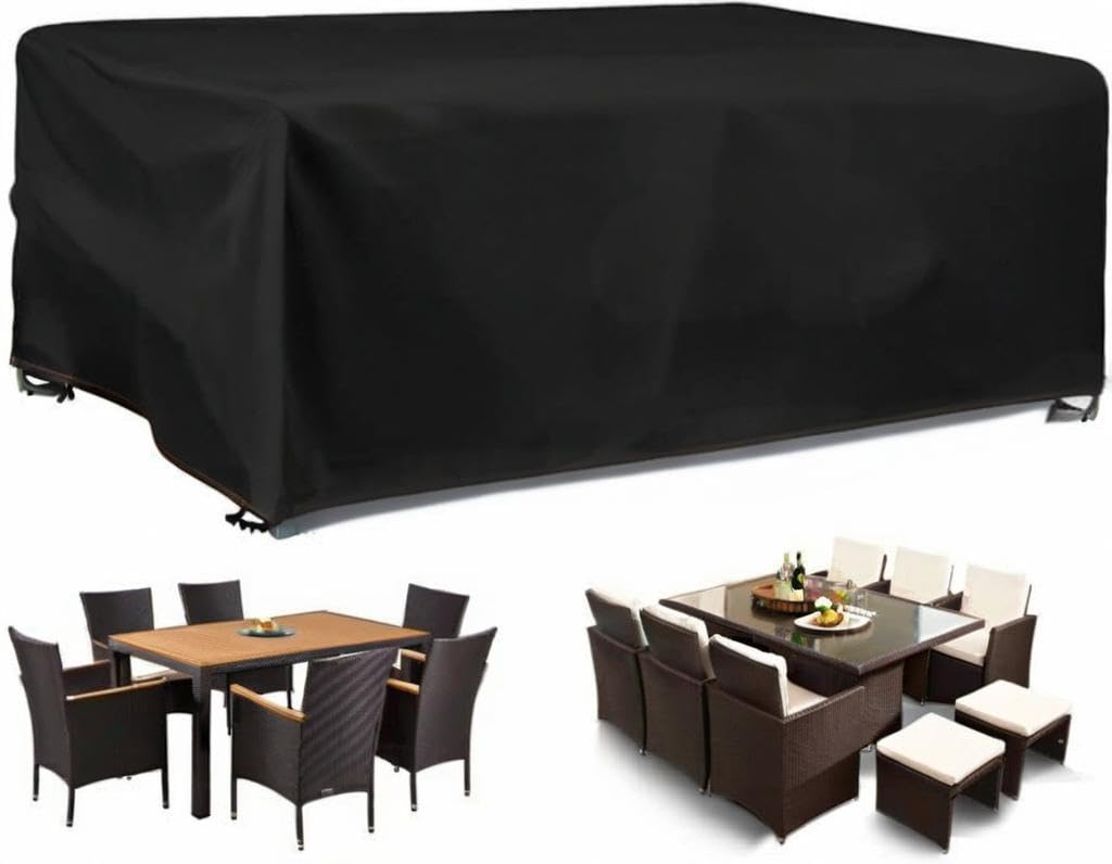 Zewnętrzny pokrowiec na meble ogrodowe 200 x 90 x 70 cm do układania w stos, pokrowiec ochronny na fotel ogrodowy, na stół i zestawy sof z liną i blokadą klamry