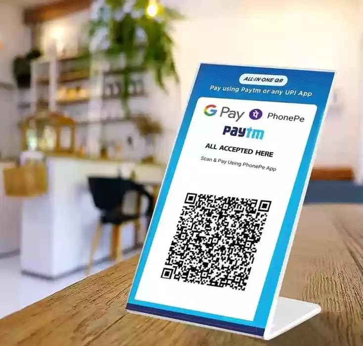 Acrylic QR Code Display Stand 4 X 6 Inch (A6) Paper Holder L Shape Portrait Style Menu Ad Frame Display Stand Table Top Perfect for Restaurants