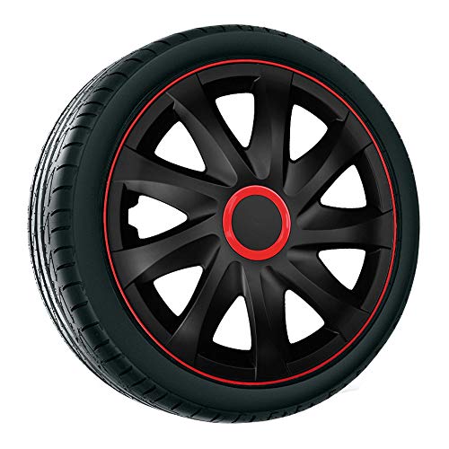 NRM ko253 Copricerchi kando, Nero/Rosso, 13