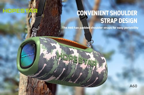 Image of 100W Portable Wireless Bluetooth Speaker with Handle and 1 Microphone, Stereo Audio (Camo)