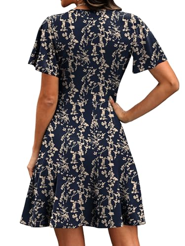 Image of RUMIA Women Casual Dresses Wrap V Neck Dress A-Line Summer Sundress Fashion