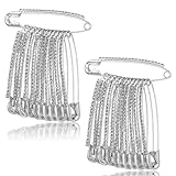 24 Stück Strass-Sicherheitsnadeln, Sicherheitsnadeln Groß, Broschennadeln Silberne Kristall-Sicherheitsnadel-Brosche, Strass-Pullover-Schal-Clips für Damen, Rock, Pullover, Schal