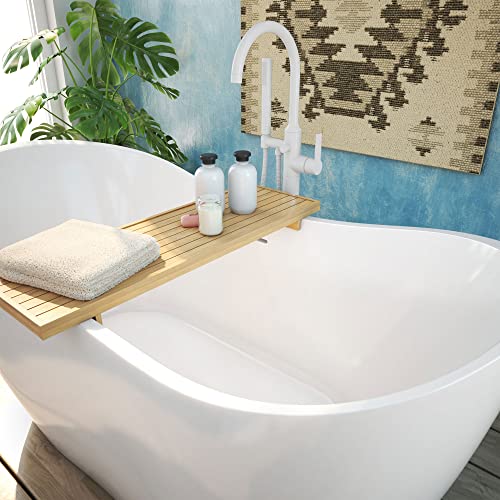 Dreamline Nile 59 In. L X 28 In. H Acrylic Freestanding Bathtub With White Finish #TOP6