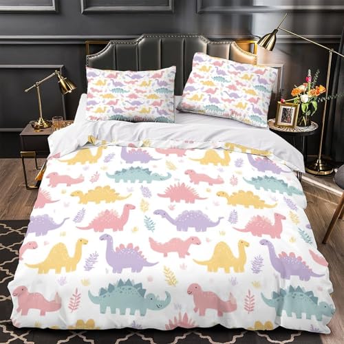 Housse de couette dinosaures 135x200 parure de lit microfibre single - 2