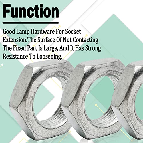 Zlyy AY224701 10Pcs M16-1.0Mm Pitch -8Mm Height,Fine Thread Hex Nuts,Lamp Locknuts,Carbon Steel,Zinc Plated thumb #3